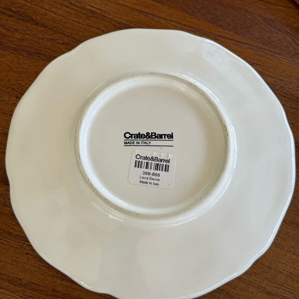 Crate&Barrel Blue and White Laura Cup and Saucer